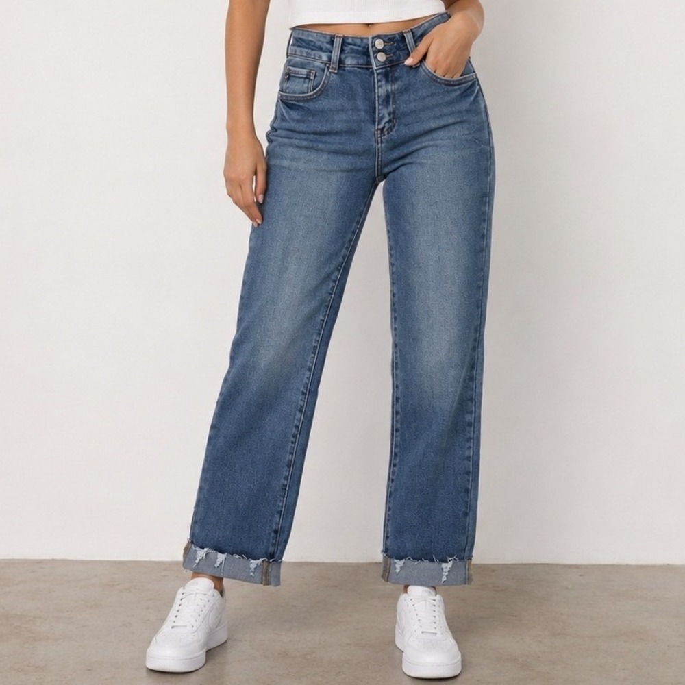 KanCan Slim Straight Jeans 26 Blue High Rise Distressed Casual Streetwear
